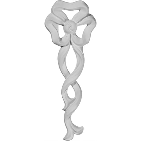 Ekena Millwork 3 1/2"W x 9 1/2"H x 5/8"P Versailles Small Ribbon with Bow Drop Onlay ONL03X09X01VE